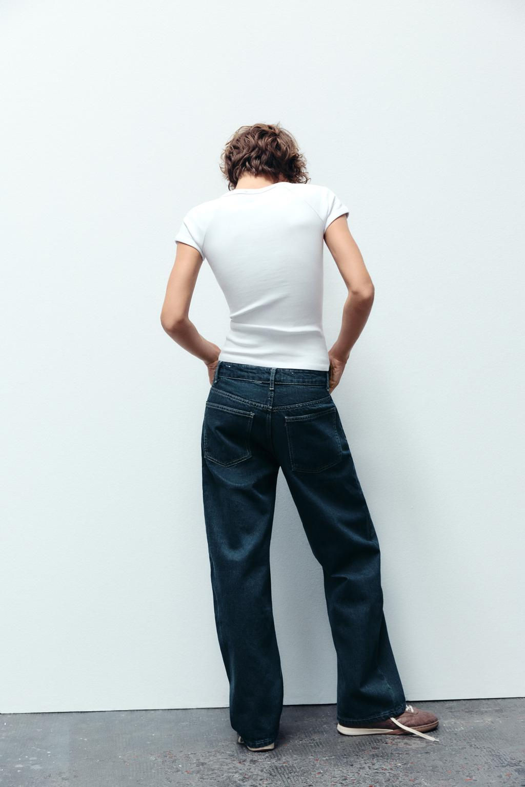 TRF BALLOON CURVED LEG MID-WAIST JEANS - Zara фото 6