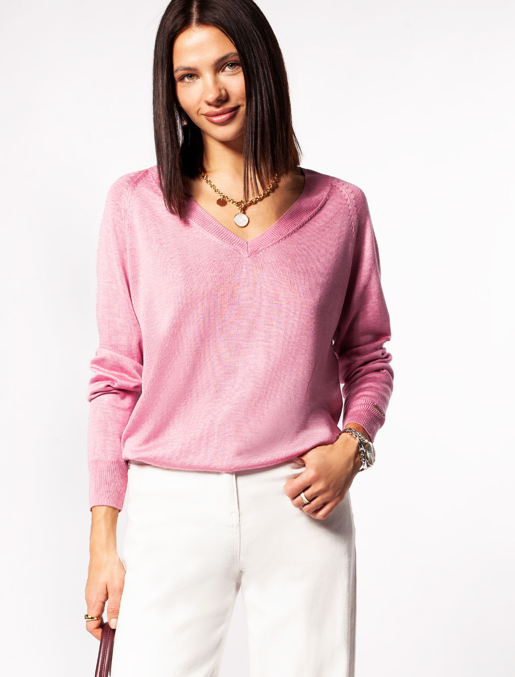 VILATTE / Джемпер тончайшей вязки из мягкой вискозы с эффектом меланж  фото 2