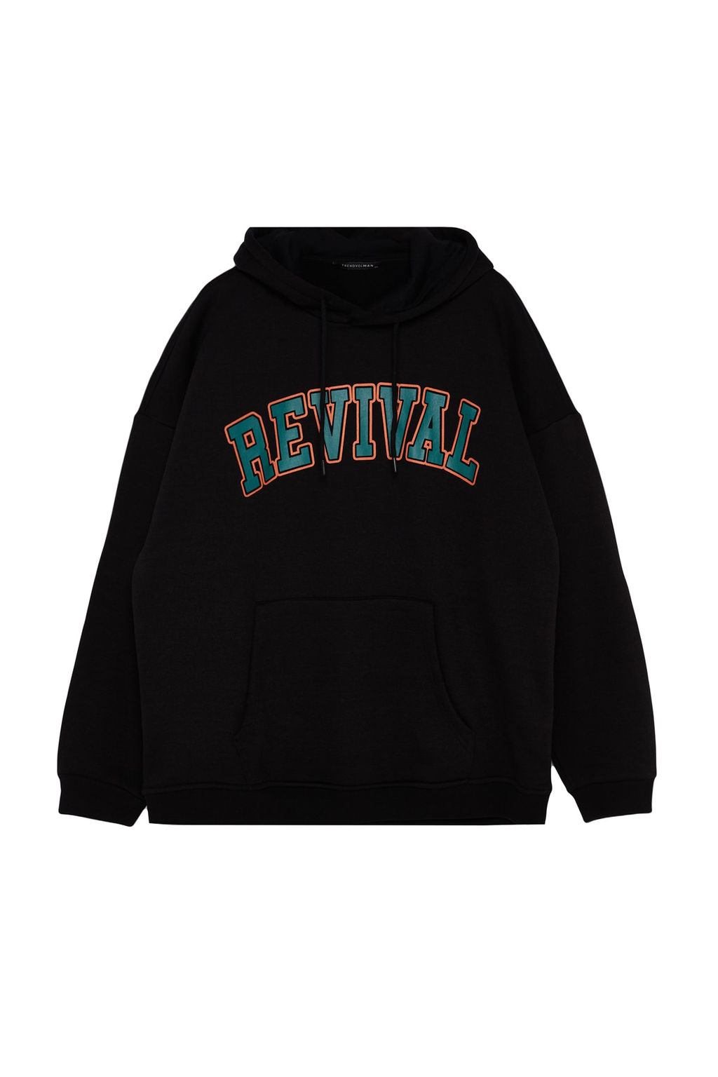 TRENDYOL MAN Kahverengi Unisex Buyuk Beden Oversize/Genis Kesim Bask?l? Ici Polar Pamuk Sweatshirt TMNAW24AO00021 - Trendyolmilla фото 7