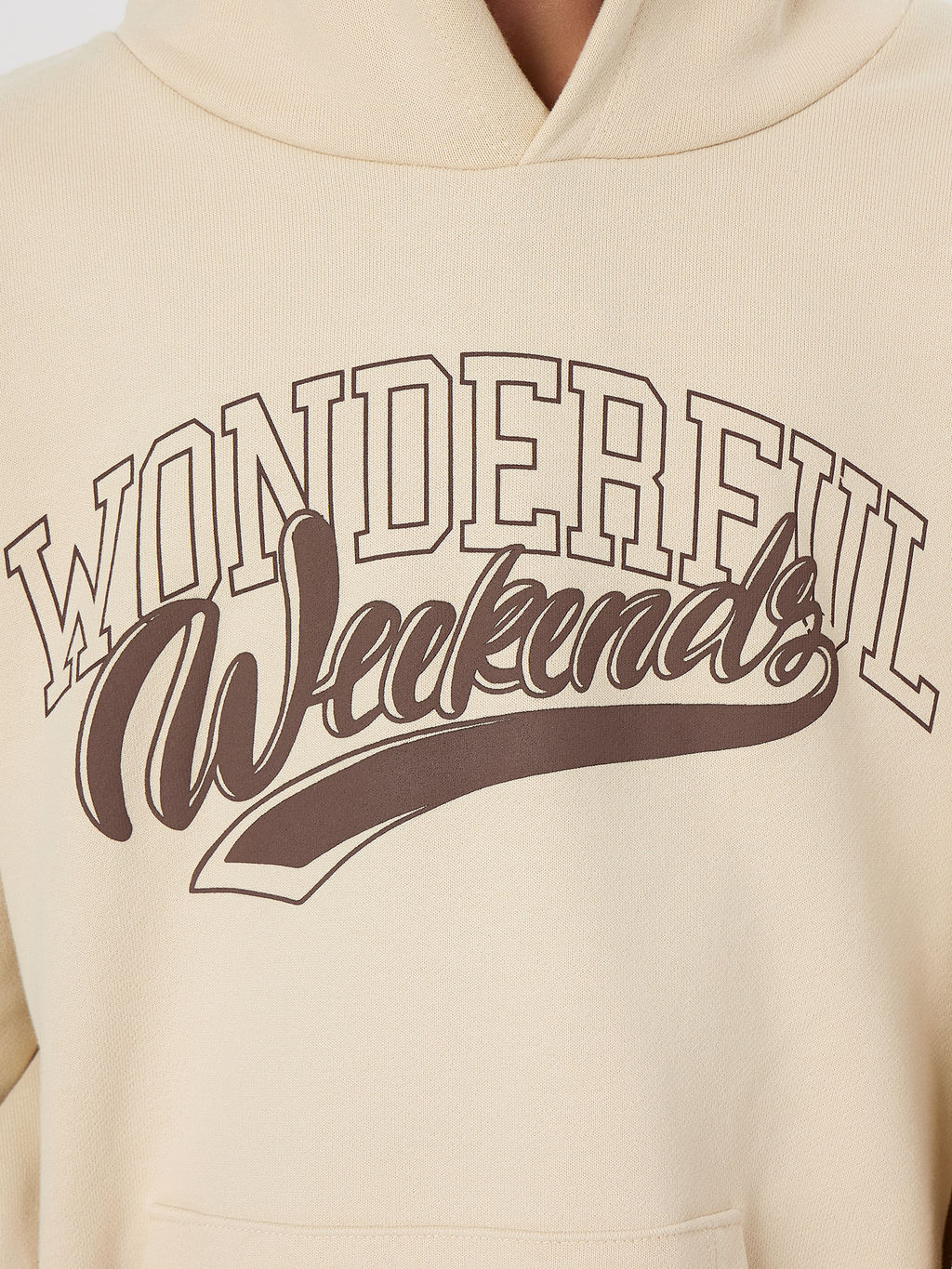 Худи для мальчиков бежевое с надписью Wonderful weekends - Mark formelle фото 5