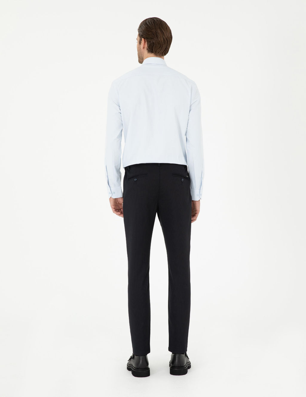Lacivert Slim Fit Jogger Kanvas Pantolon