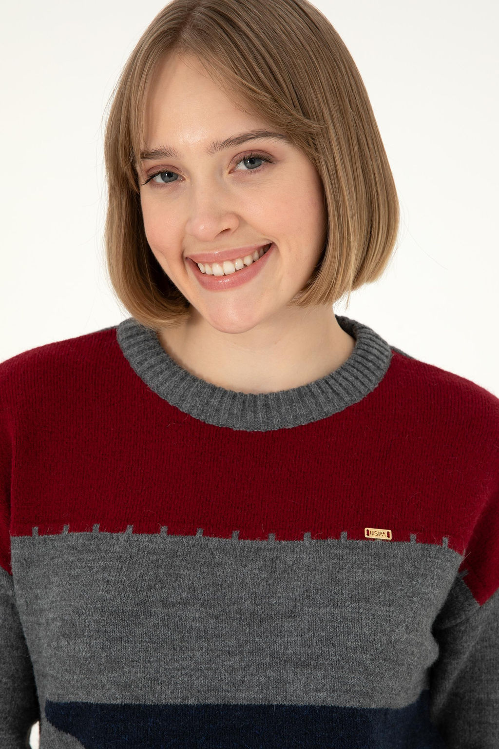 Женский темно-синий свитер с круглым вырезом Неожиданная скидка в корзине - U.s. polo assn фото 2