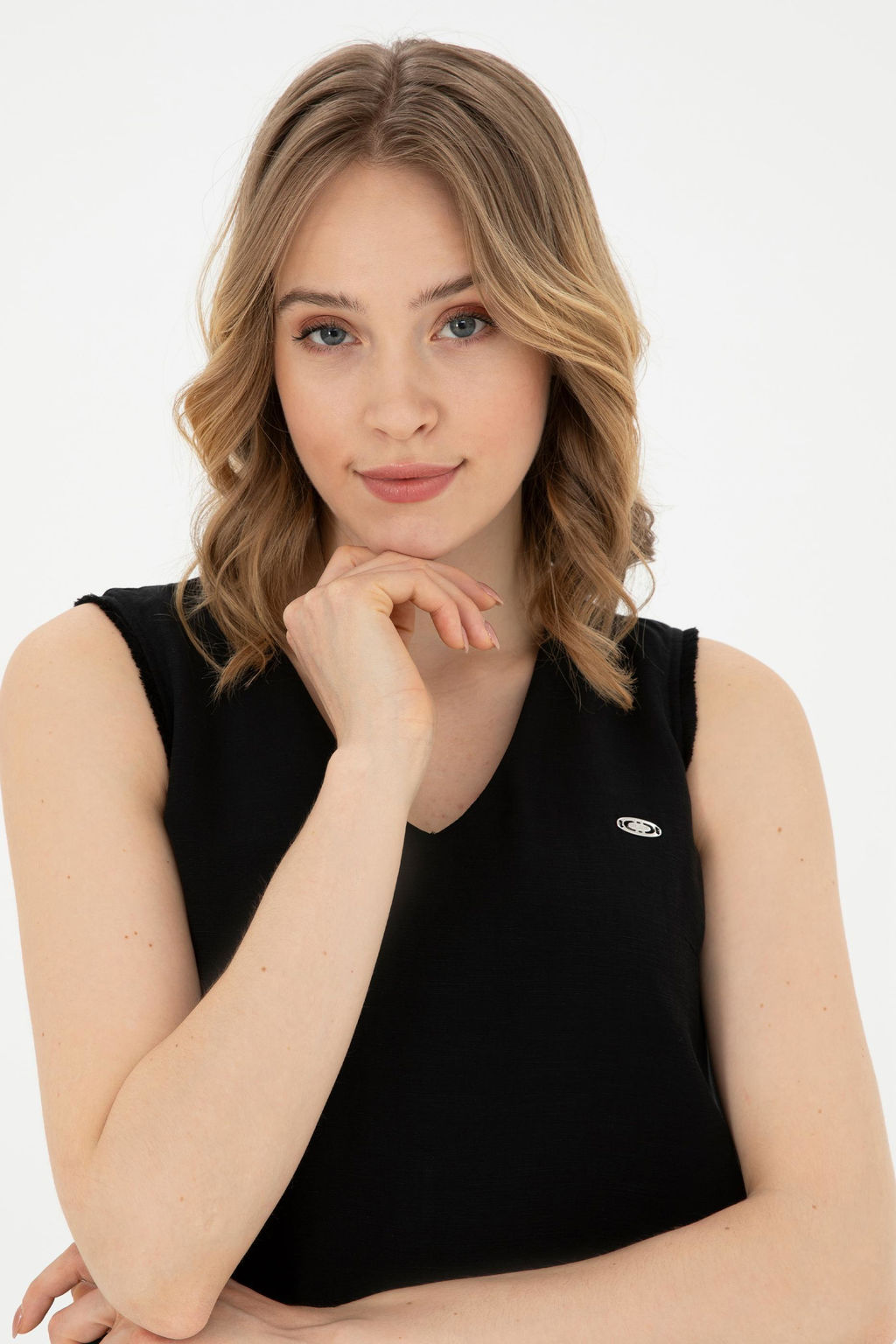 Женское черное тканое платье с круглым вырезом Неожиданная скидка в корзине - U.s. polo assn фото 2