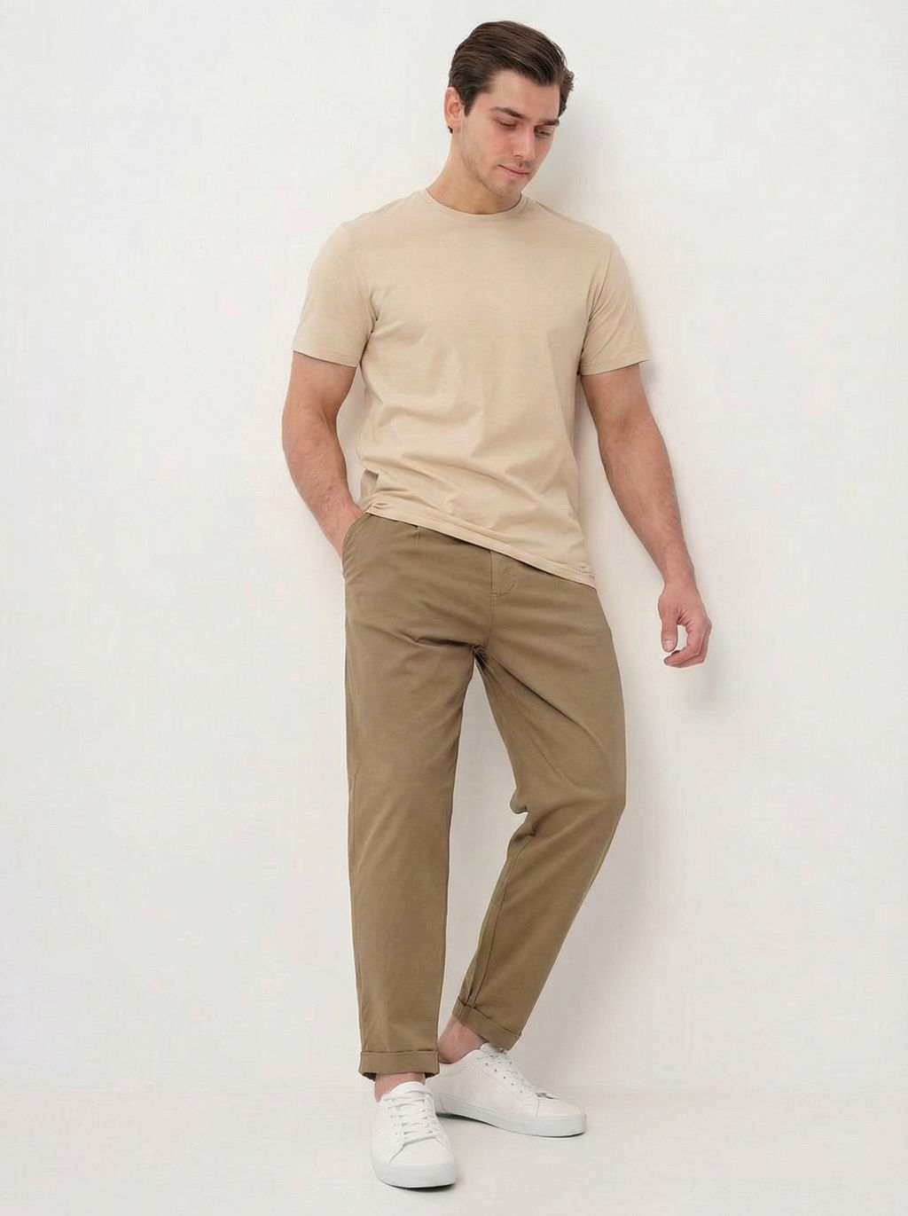 Футболка мужская короткий рукав GREG G145-PO-HJ-4T (бежевый)