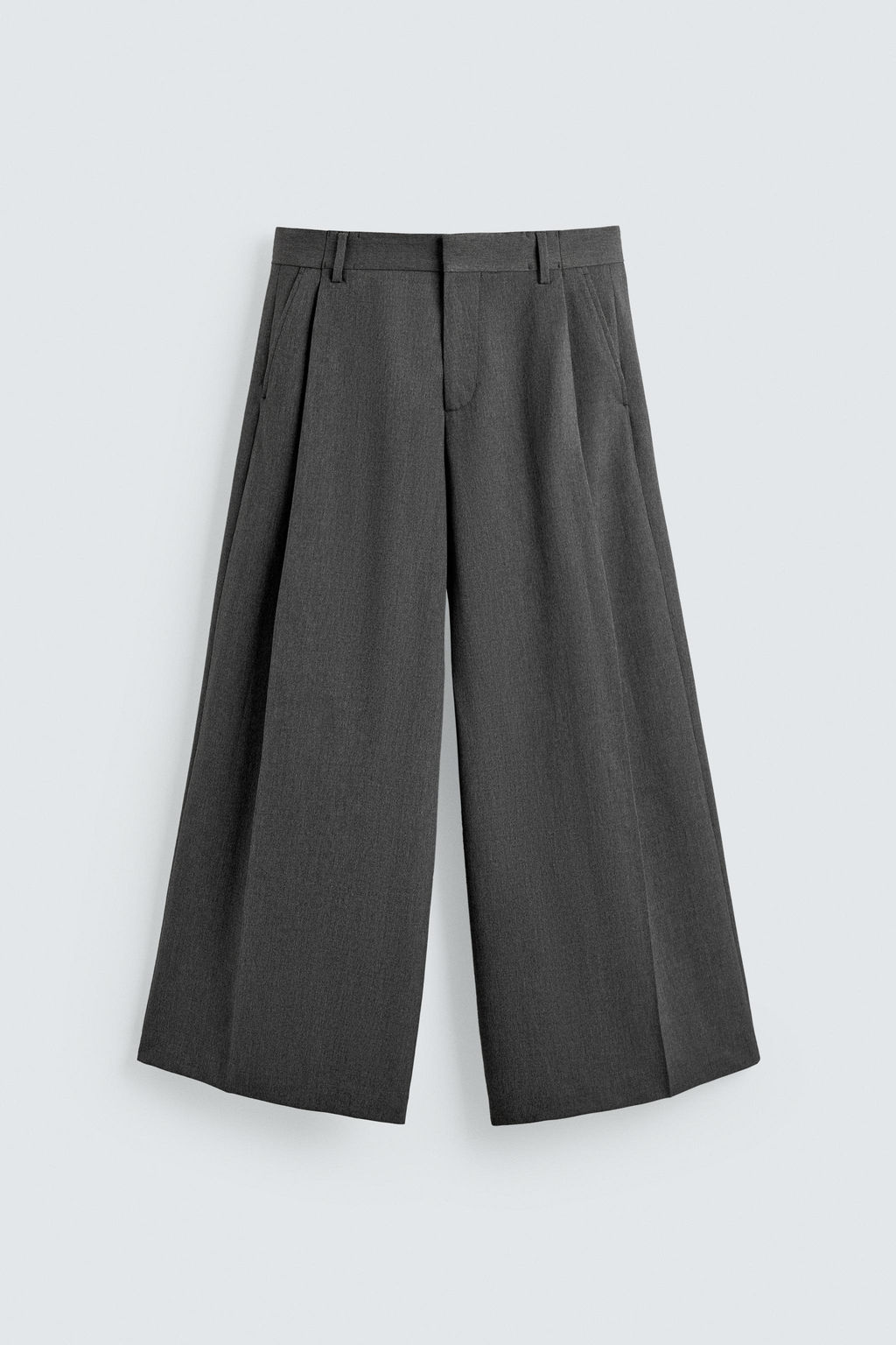 PANTAL?N WIDE FIT PLIEGUES / Gris