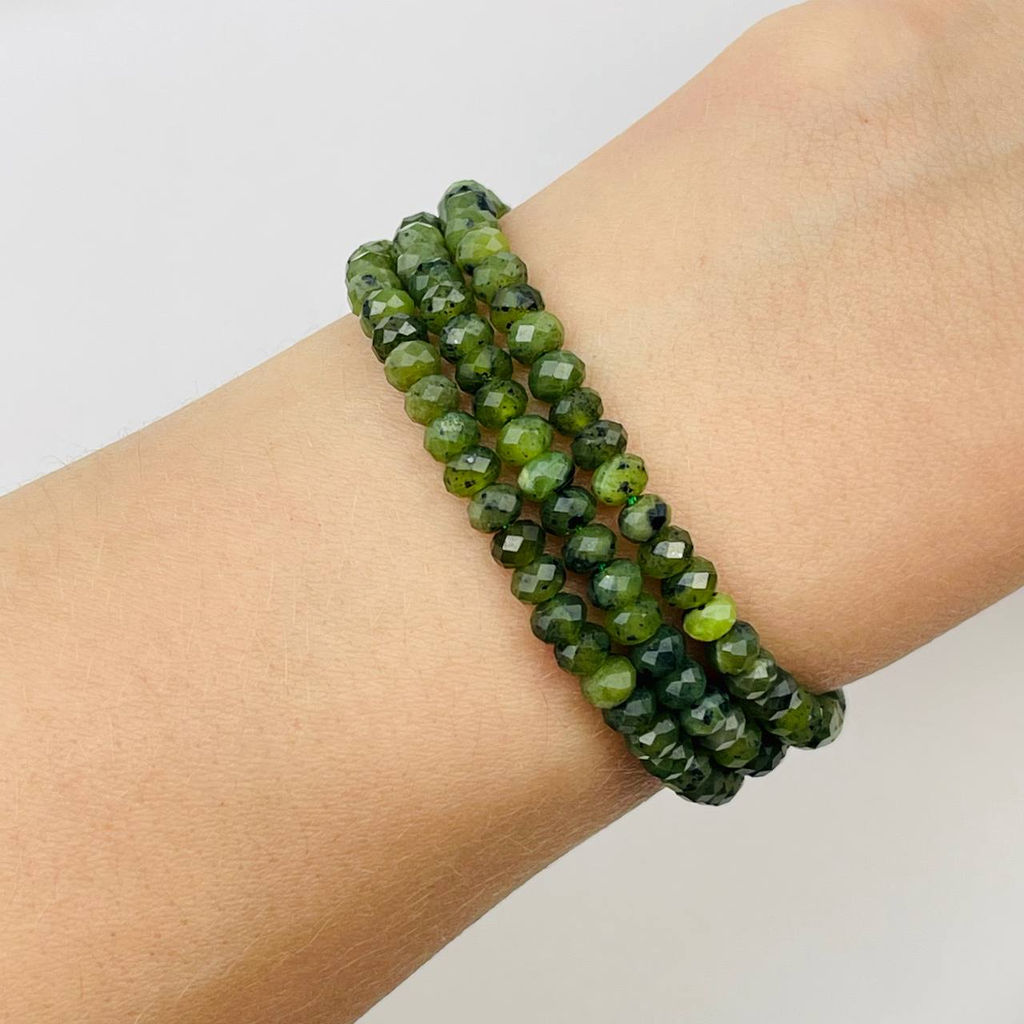 Бусины для украшений из Серпентинита "Змеевик" (120 бусин)