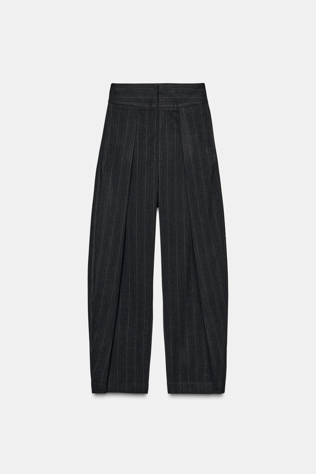 BALLOON STRIPED PLEATED TROUSERS - Zara фото 12