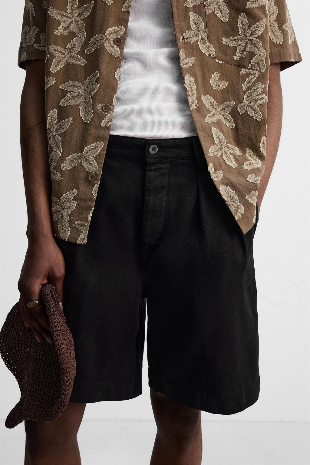 RELAXED FIT BERMUDA SHORTS WITH PLEATS - Zara фото 5