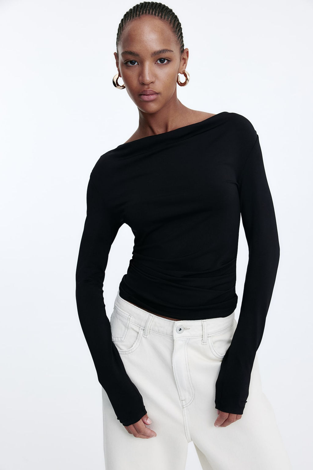 Draped jersey top - H&m фото 4