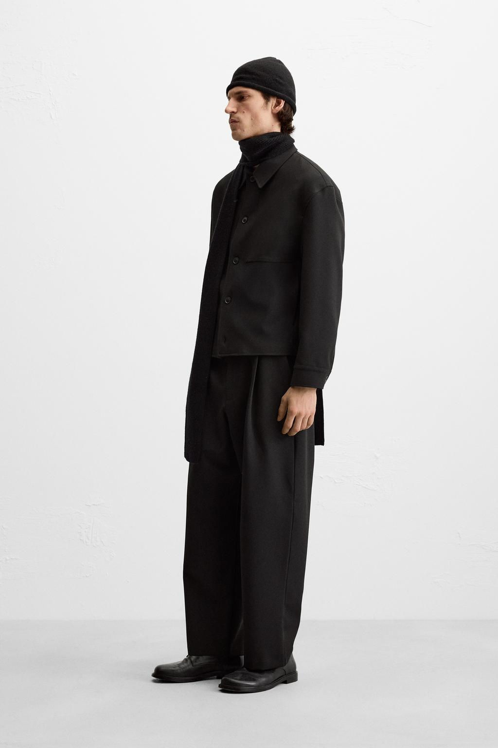 RELAXED FIT PLEATED TROUSERS - Zara фото 4