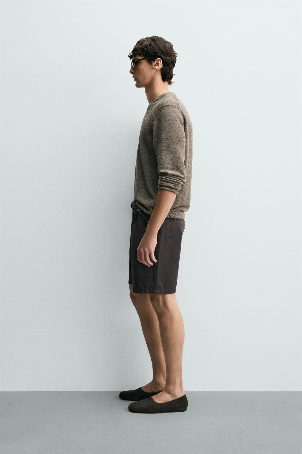 JERSEY REGULAR FIT 100% LINO / Marr?n / Topo - Zara фото 4