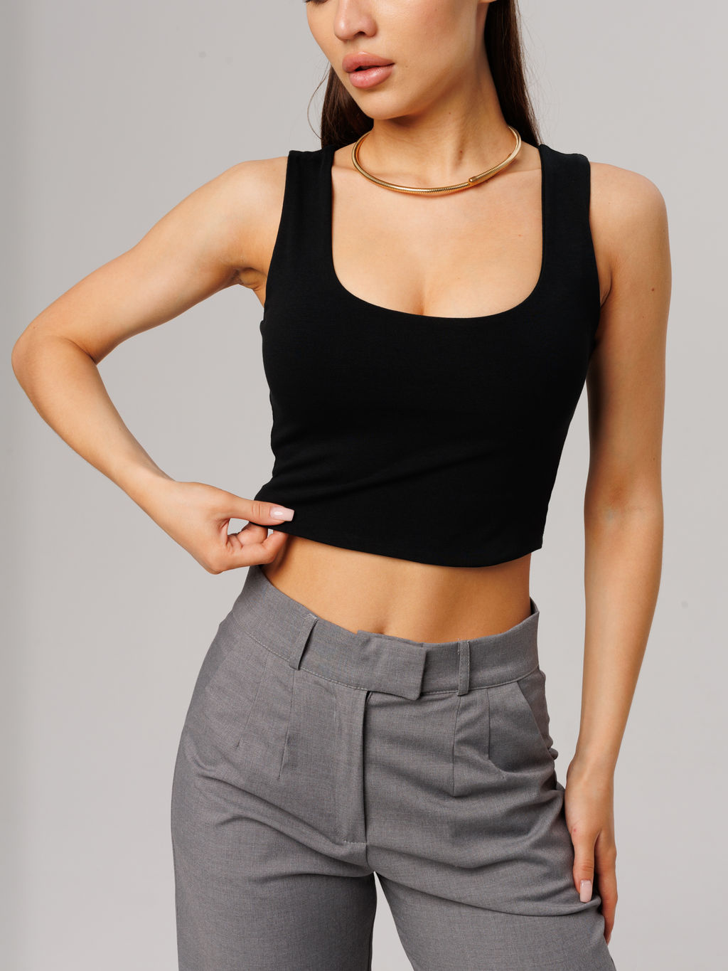 Женский укороченный топ Lingeamo черный ЛТ-09 (7)  фото 2