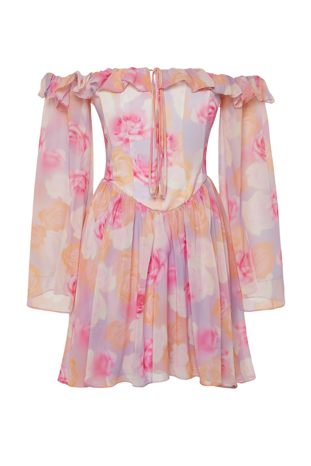 TRENDYOLMILLA Bridal Ekru A-Kesim Astarl? Volanl? Dokuma Sifon K?sa Dugun/Nikah S?k Abiye Elbise TPRSS23EL00096 фото 48