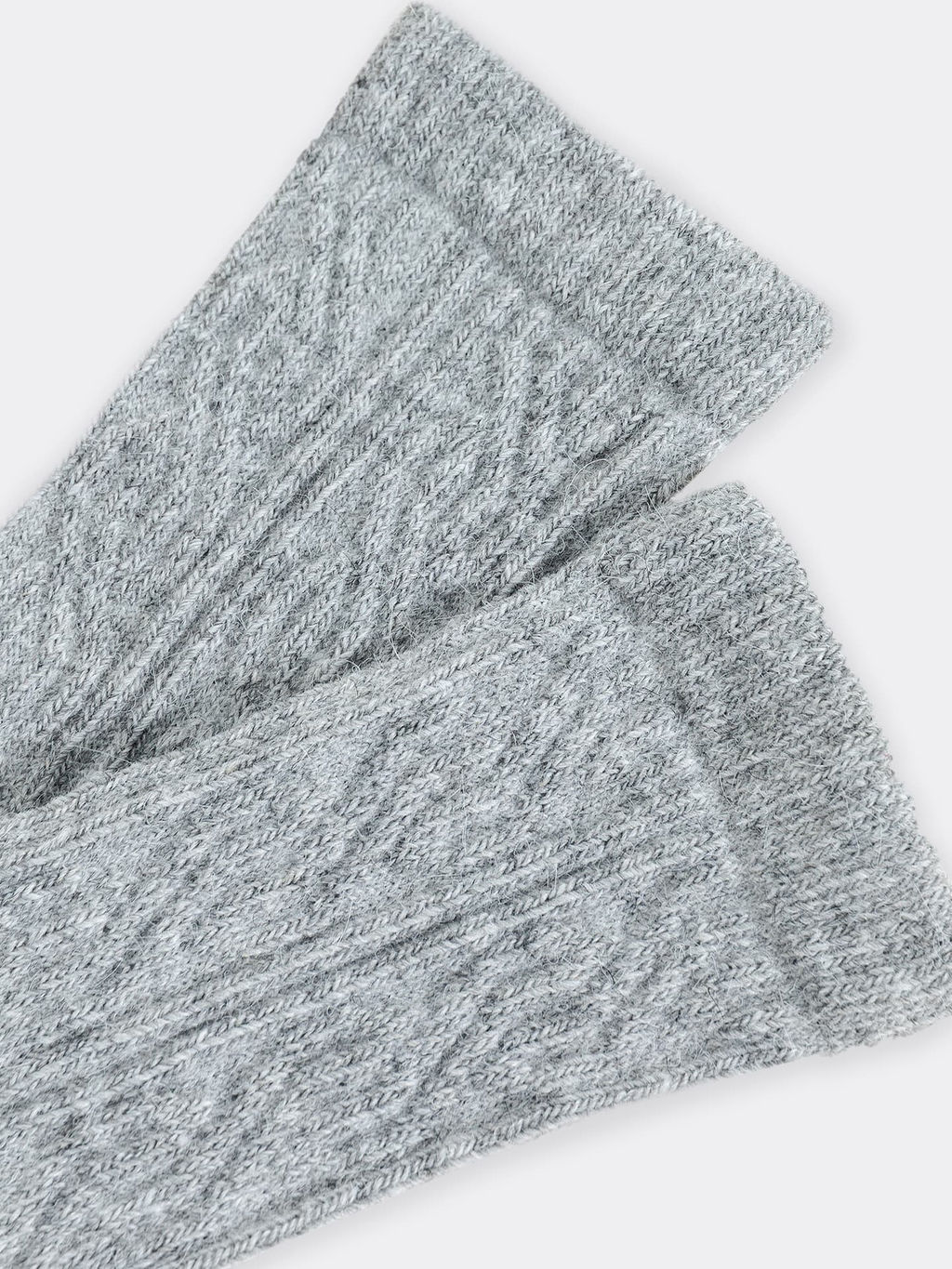 Цена за 5 пар! Носки женские серые из вискозы с ангорой и ажурным рисунком