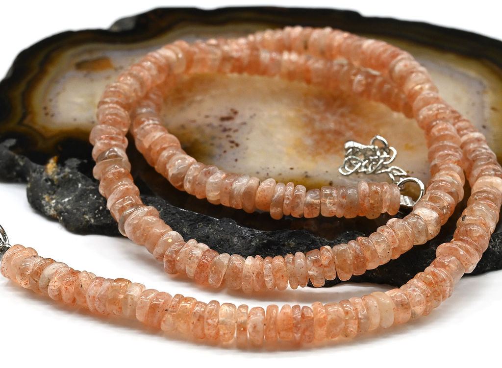 Бусы из Солнечного камня диск 5мм, 43см, 17,66г