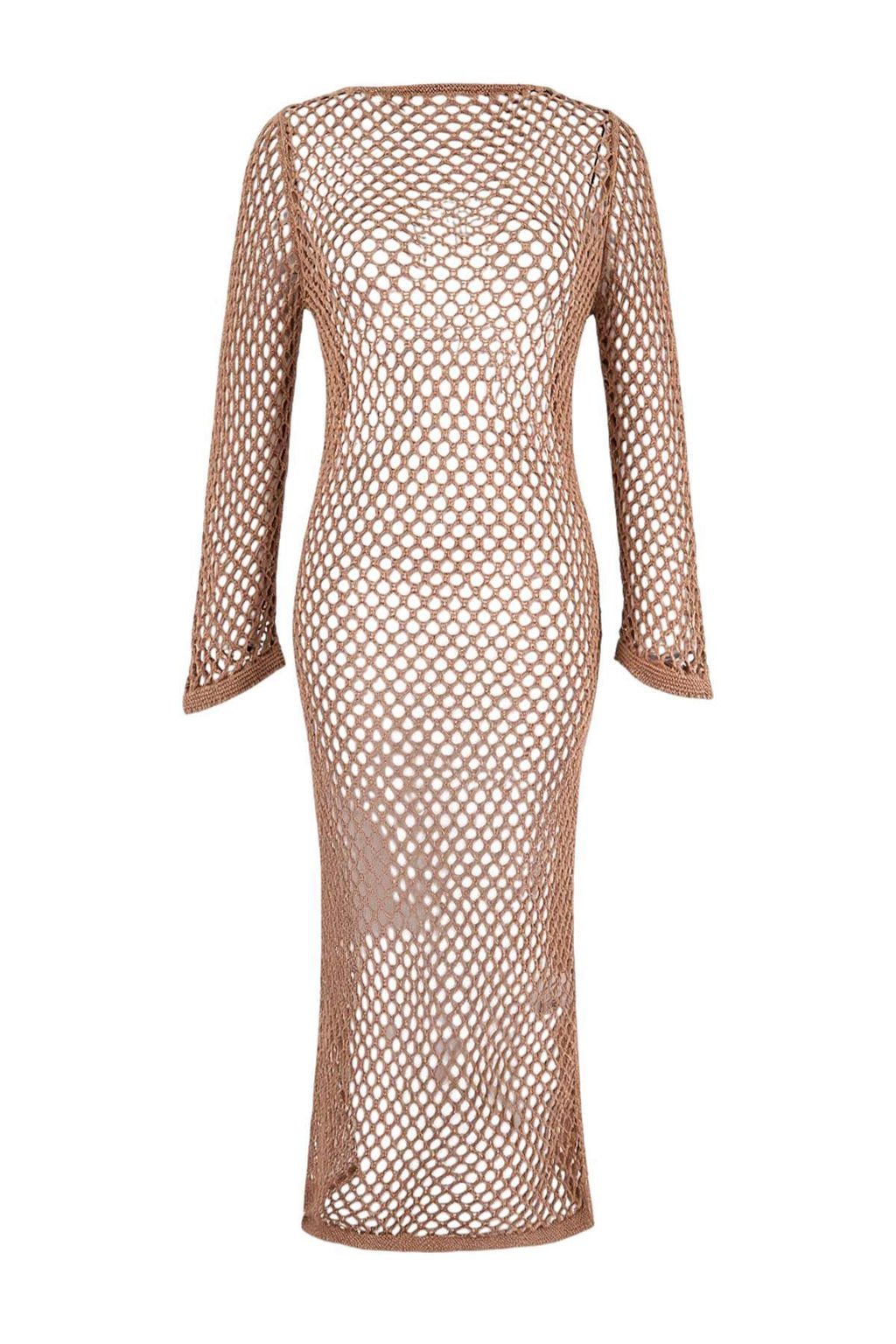 TRENDYOLMILLA Siyah Fitted Midi Triko Plaj Elbise TBESS25EL00124 фото 13