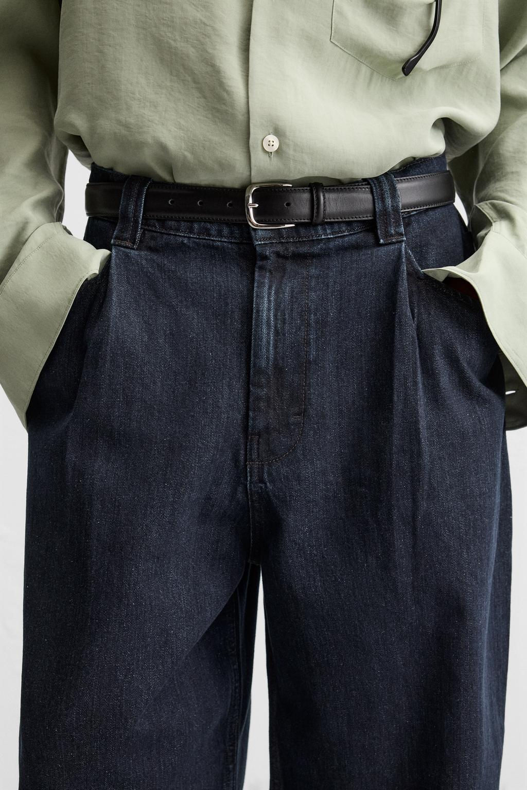 PLEATED WIDE-LEG JEANS - Zara фото 7