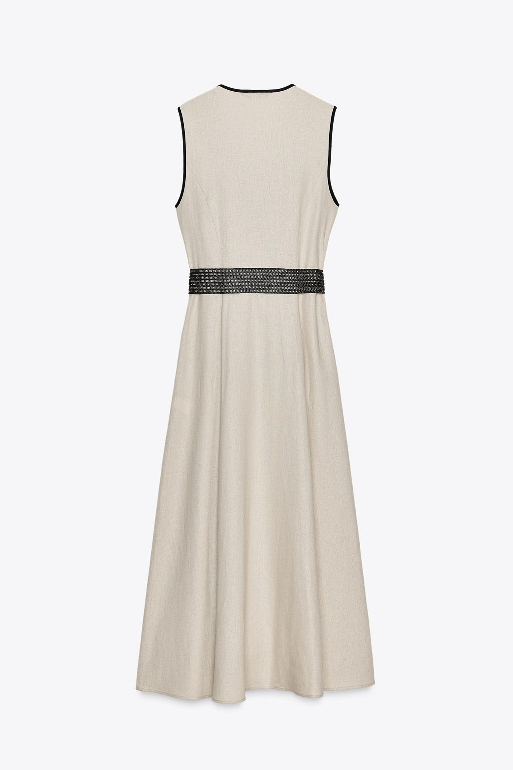LINEN BLEND MIDI DRESS WITH BELT - Zara фото 13