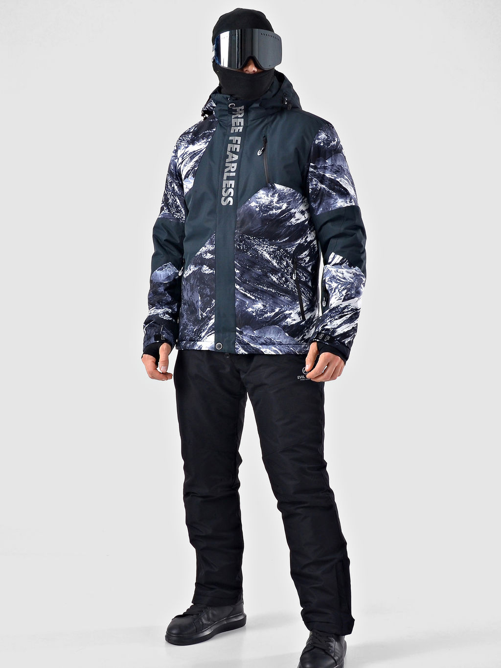 Мужская зимняя горнолыжная куртка Evil Wolf 68611_3 Серый