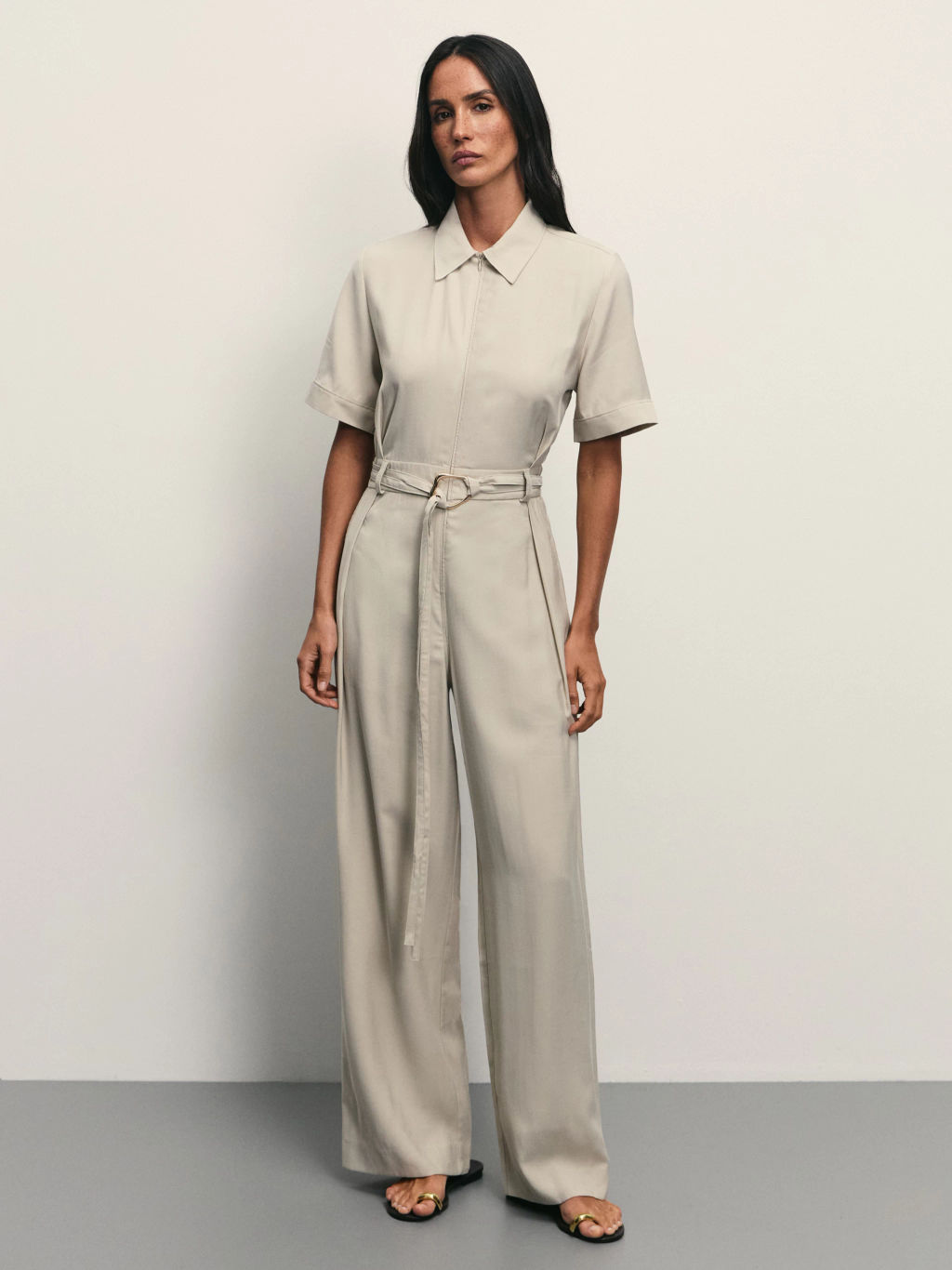 Комбинезон на молнии с поясом / Zarina  фото 3