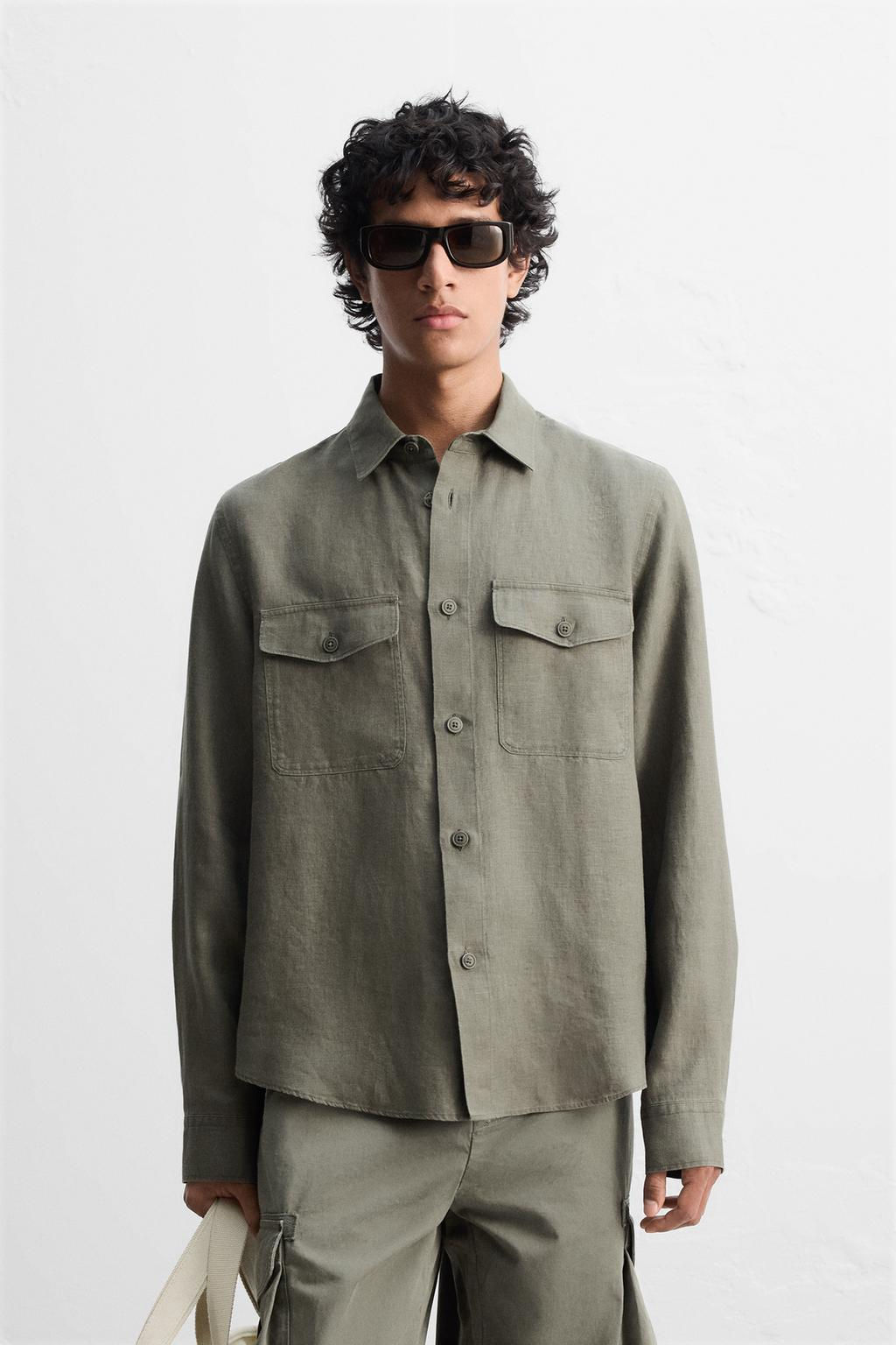 100% LINEN OVERSHIRT - Zara фото 10