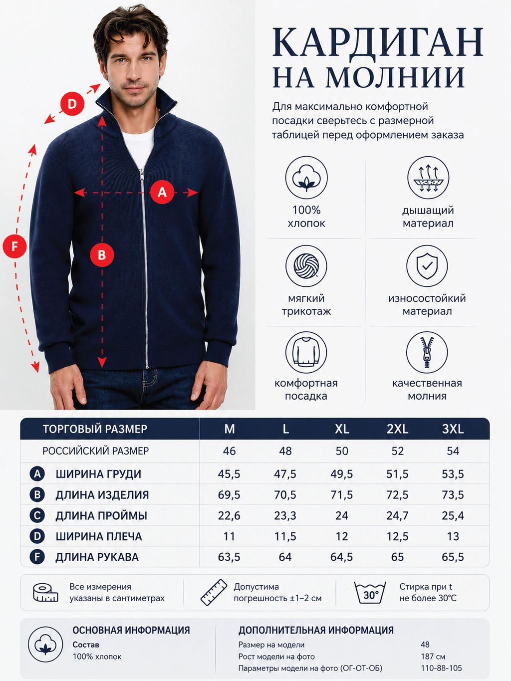 Кардиган F511-1551 navy - Fine joyce фото 10