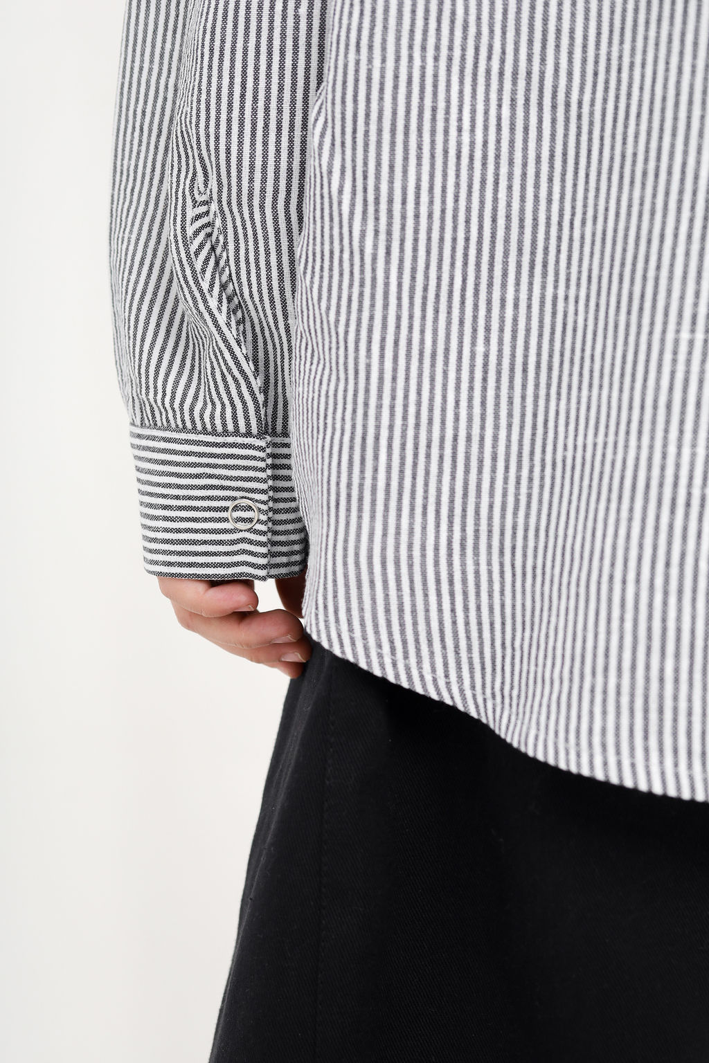 Рубашка в полоску Лен, черная - Inzibe фото 9