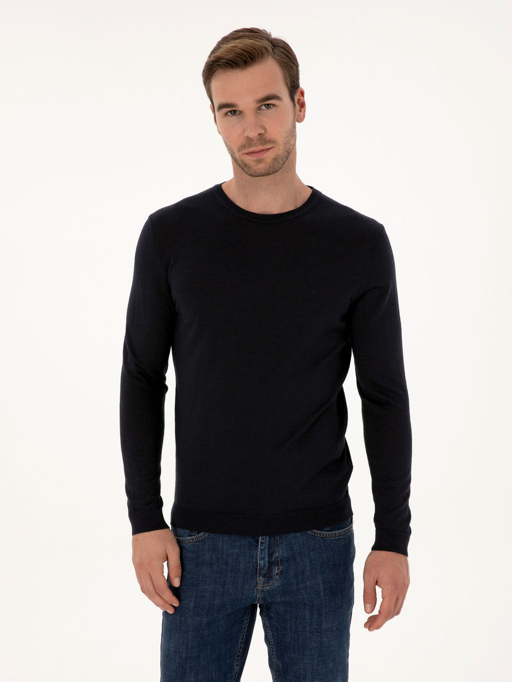Lacivert Slim Fit Kazak