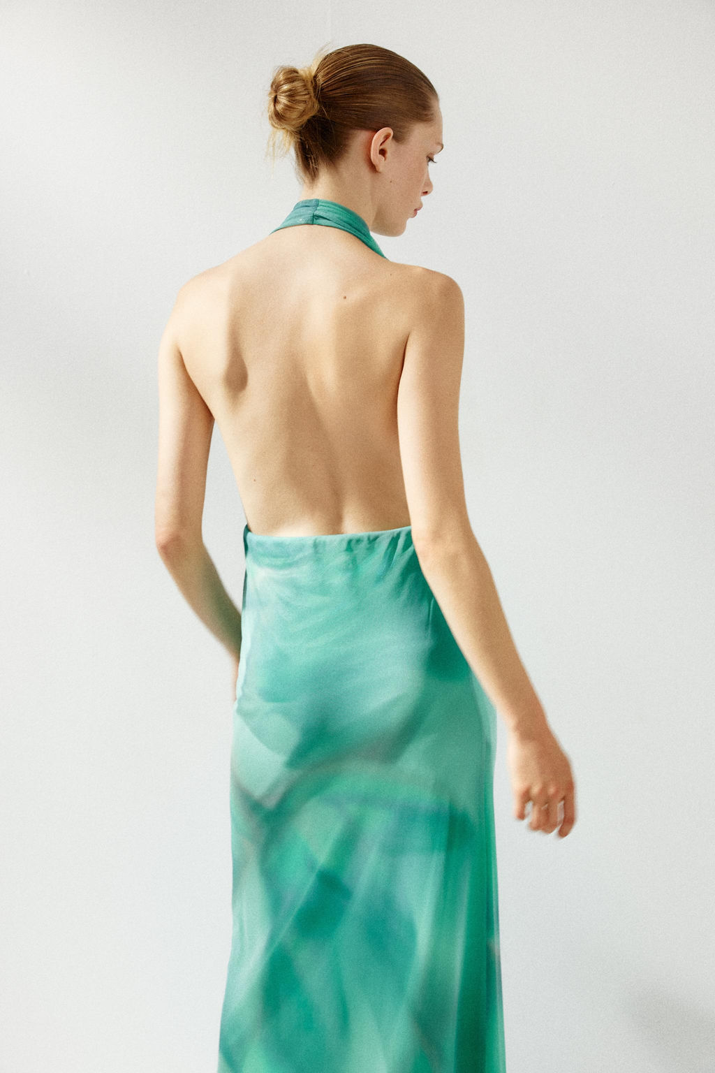 PRINTED TULLE MAXI DRESS - Zara фото 15