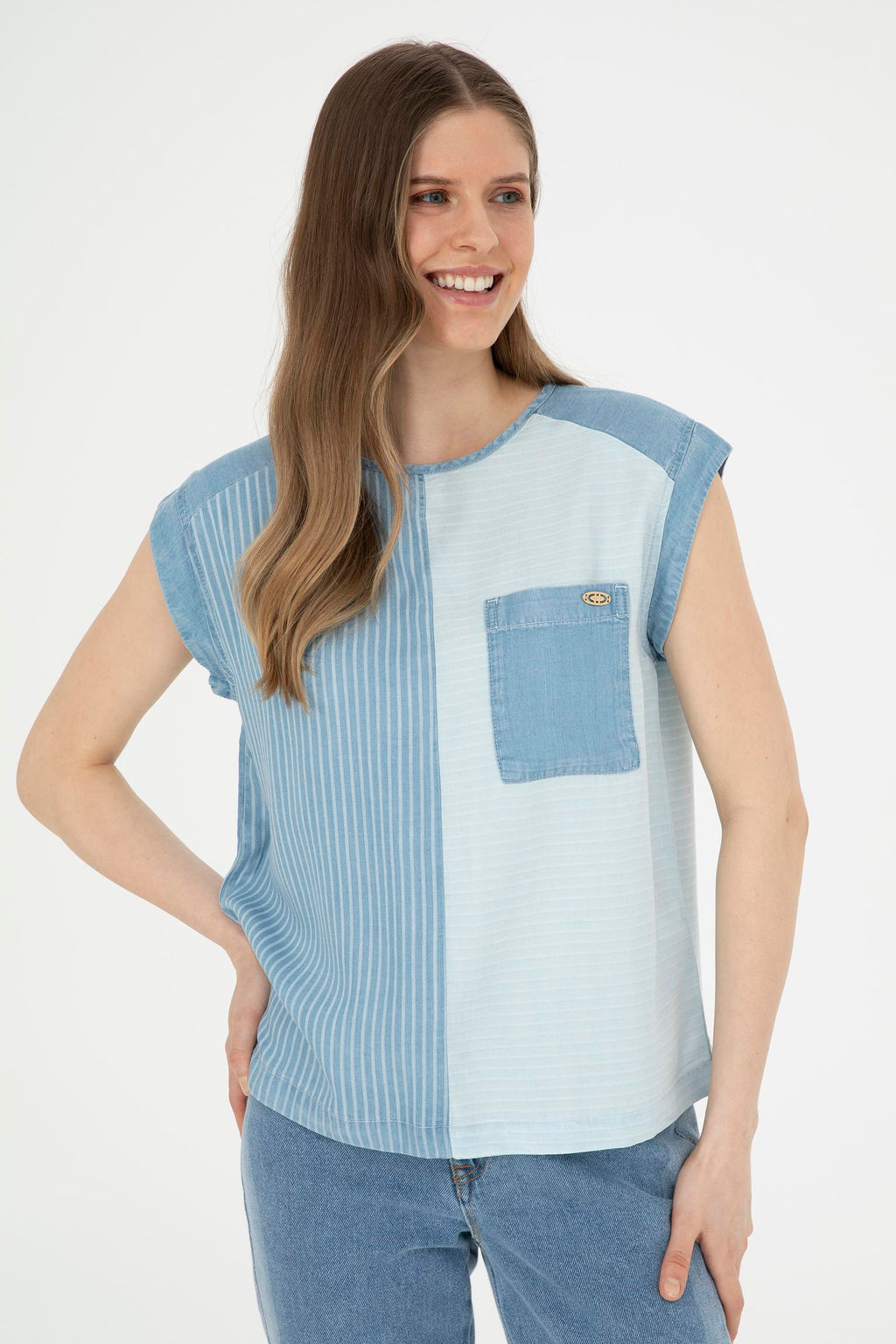 U. S. Polo Assn / Женская синяя джинсовая рубашка - U.s. polo assn фото 10