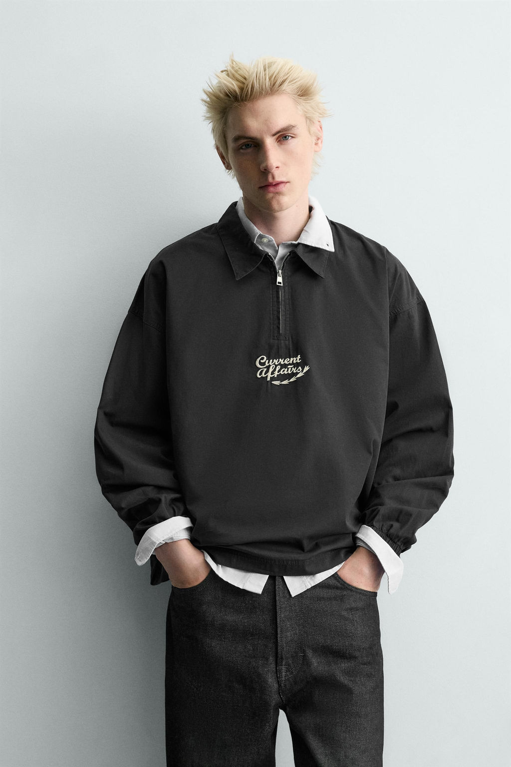 EMBROIDERED ZIP-UP POLO SHIRT - Zara фото 11