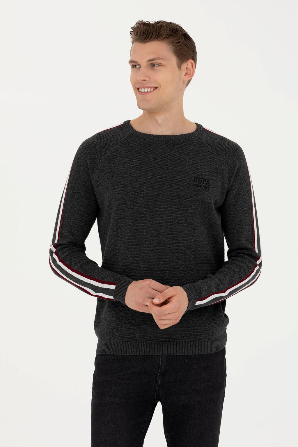 Мужской свитер антрацитового меланжа - U.s. polo assn фото 9