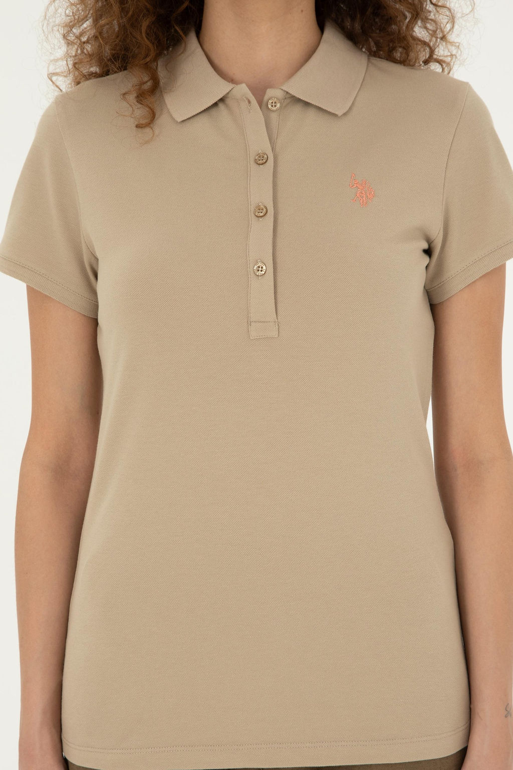U. S. Polo Assn / Женская базовая футболка светло-хаки - U.s. polo assn фото 6