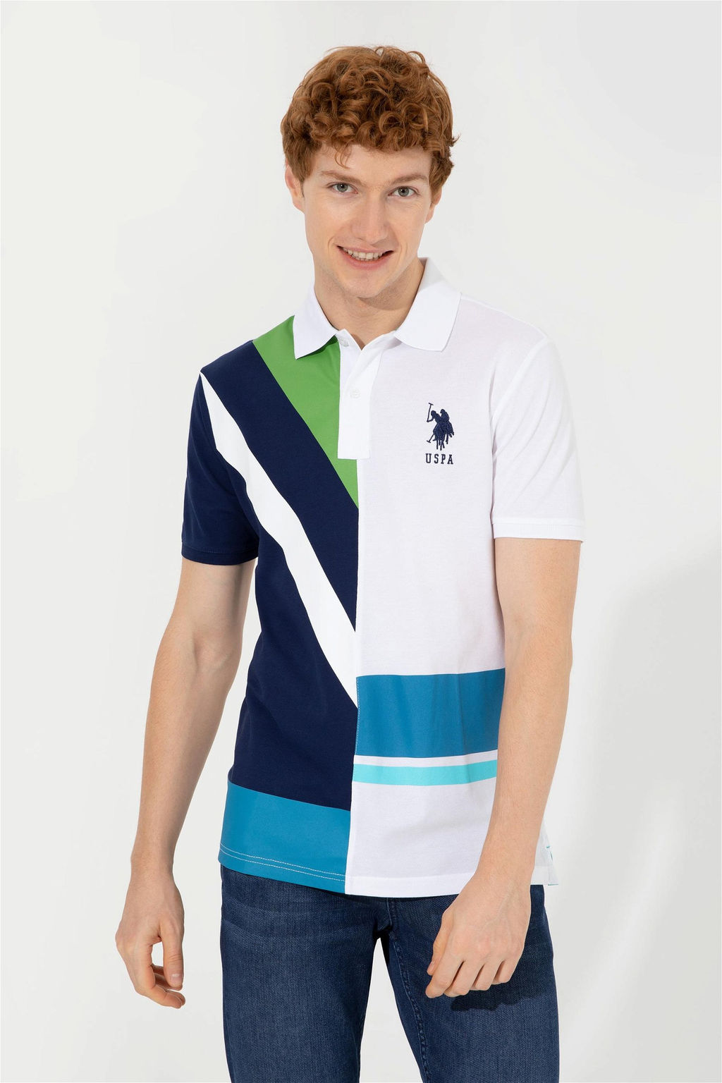 Мужская темно-синяя футболка с воротником-поло - U.s. polo assn фото 3