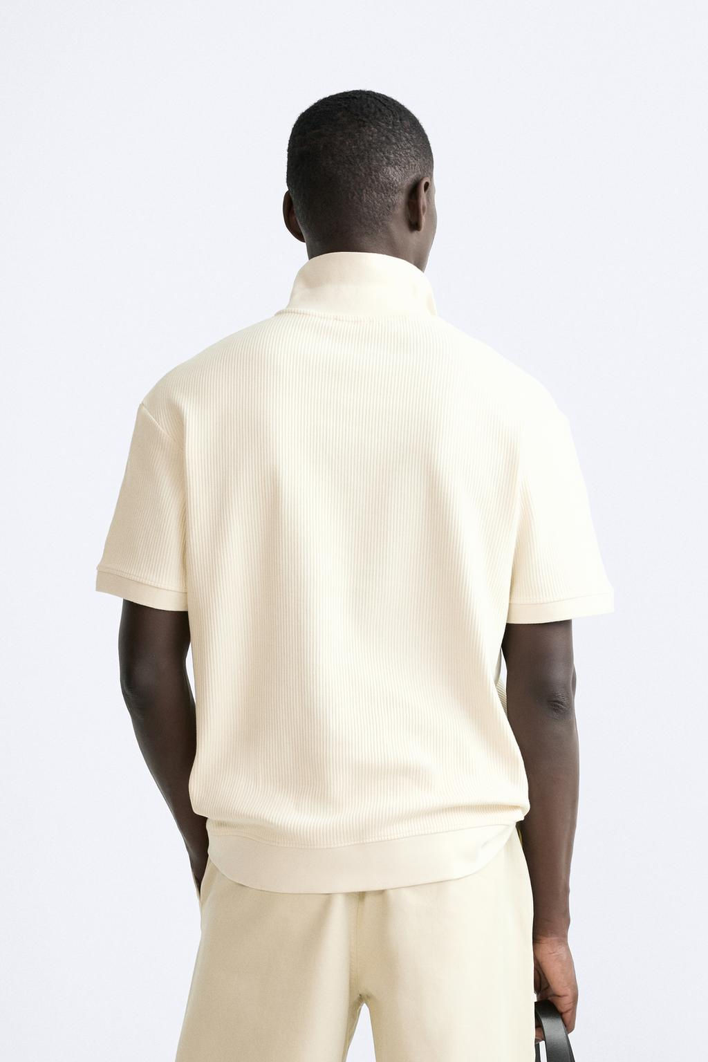 TEXTURED POLO SHIRT WITH RIBBED TRIMS - Zara фото 12