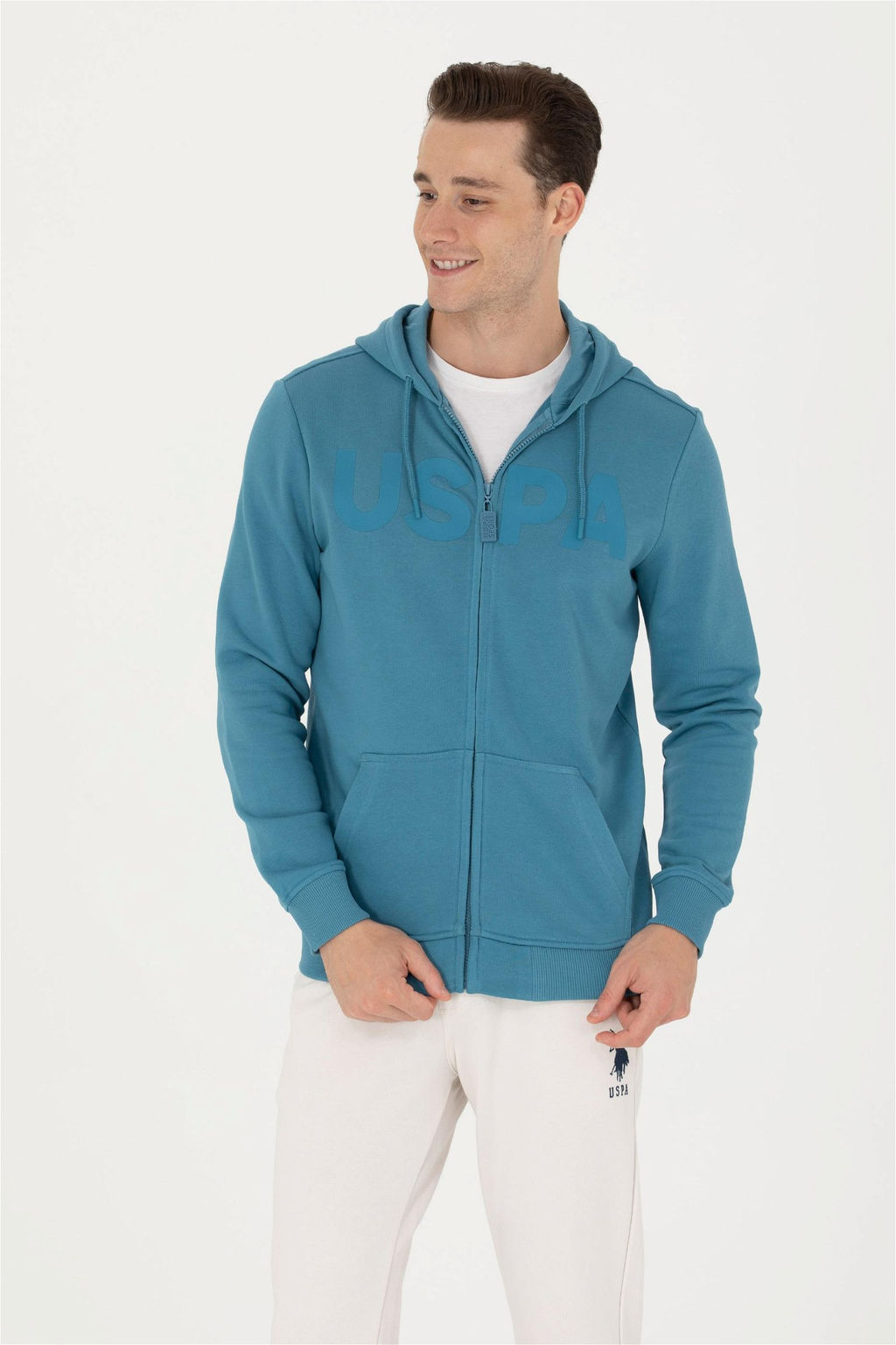 U. S. Polo Assn Мужской вязаный кардиган с капюшоном Petrol - U.s. polo assn фото 8