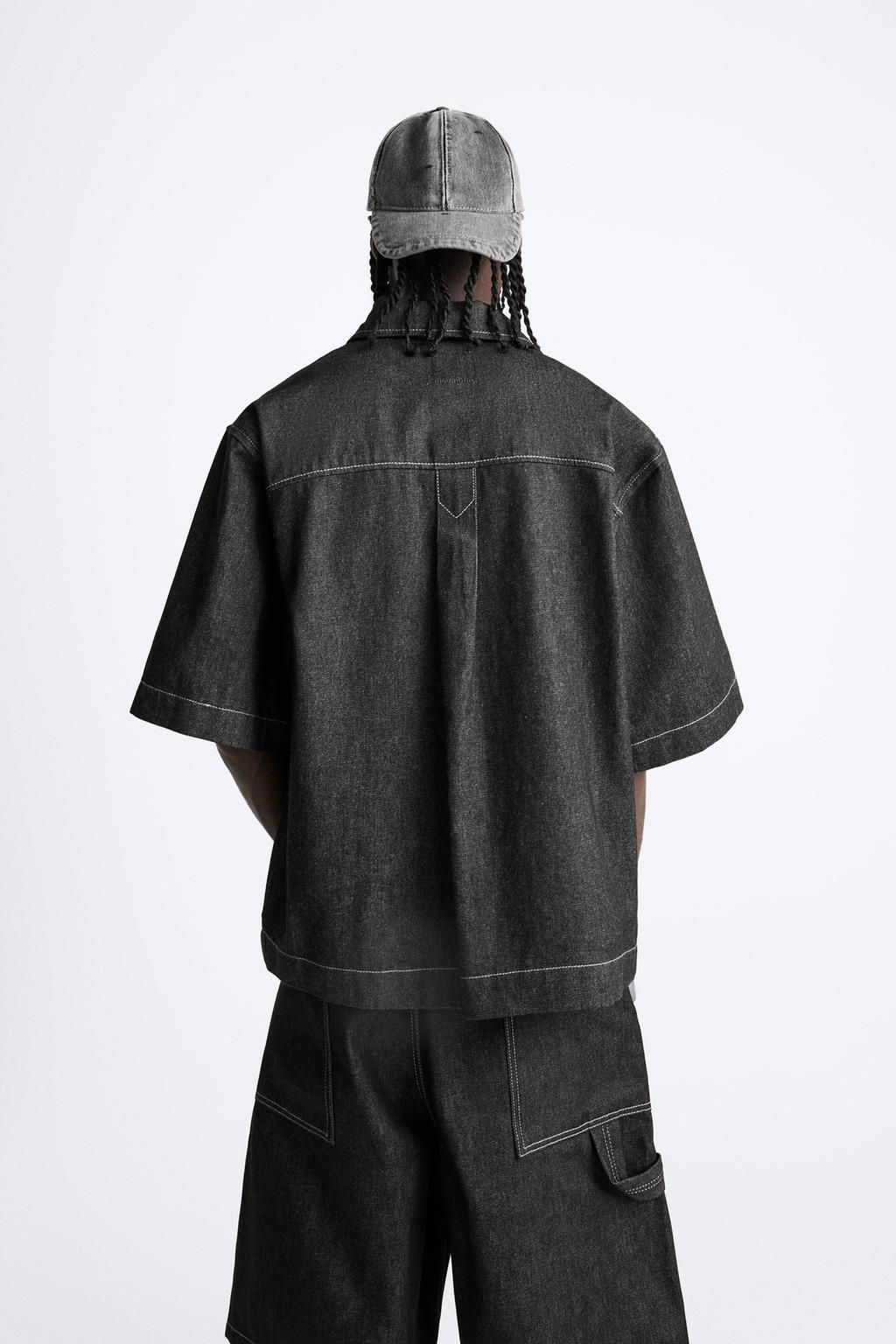 KONTRAST UST DIKISLI DENIM GOMLEK - Zara фото 3