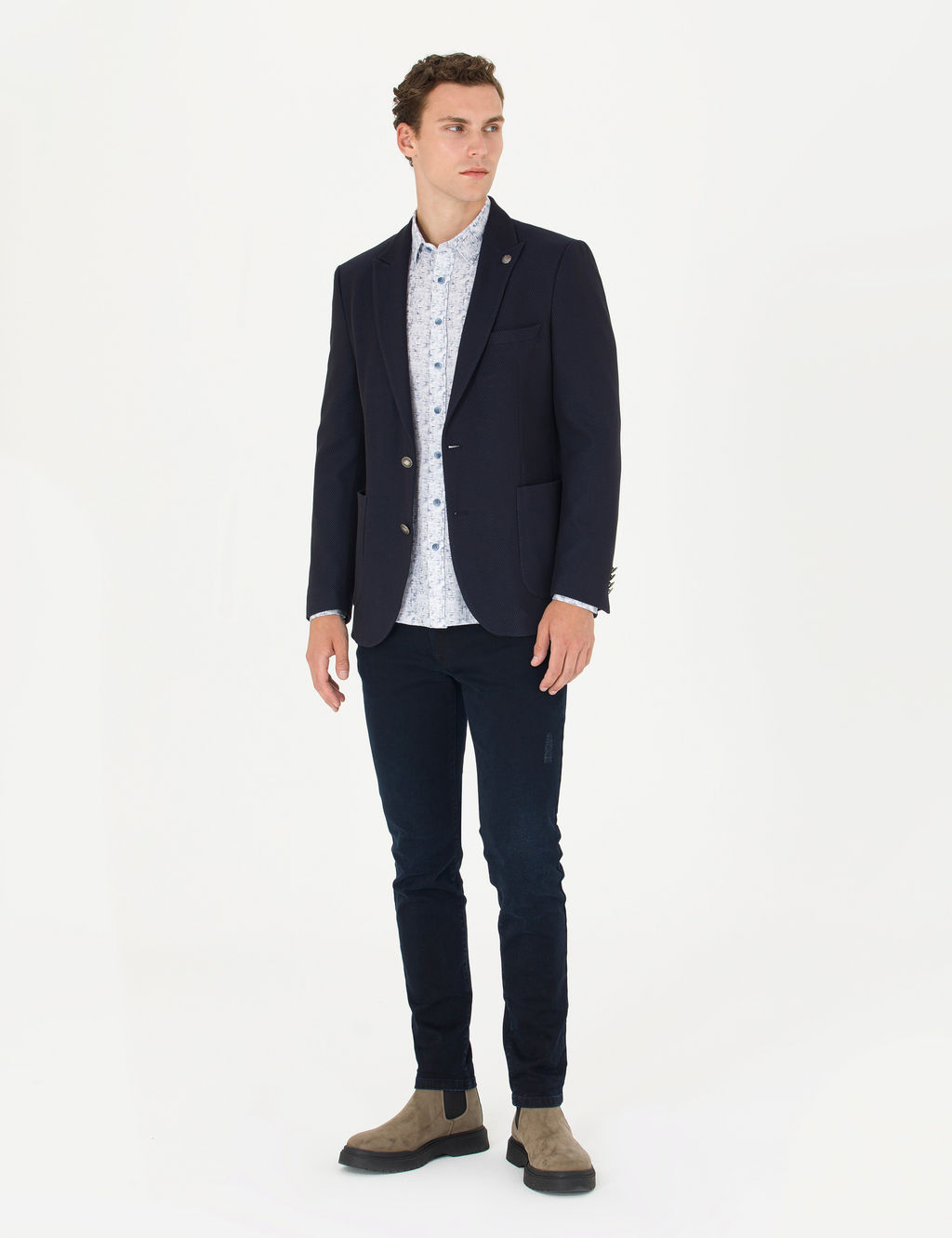 Lacivert Ekstra Slim Fit Blazer Ceket