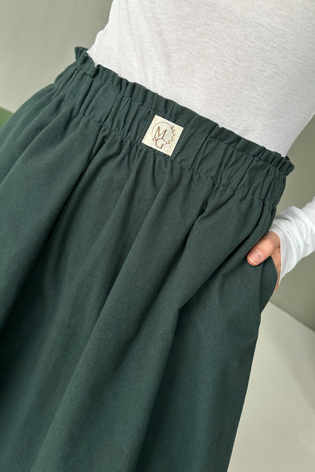 Юбка женская NATURE087/03/Темно-зеленый