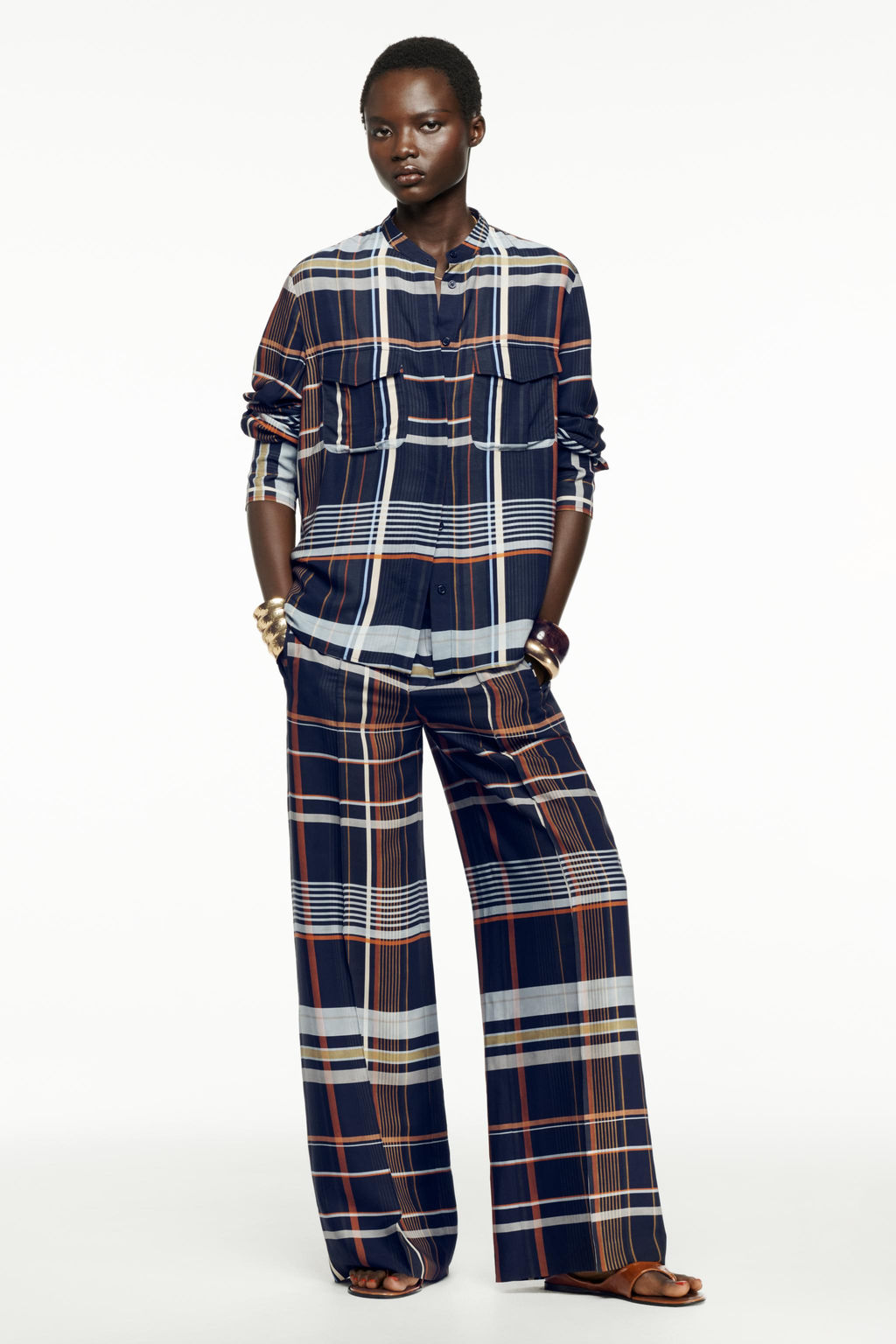 ZW COLLECTION CHECK SHIRT WITH POCKETS - Zara фото 7