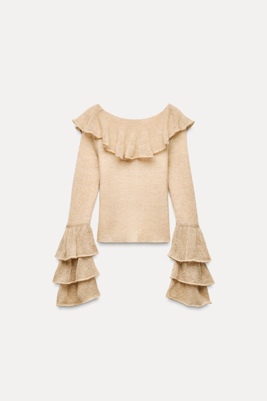 ALPACA AND WOOL FINE KNIT SWEATER - Zara фото 6