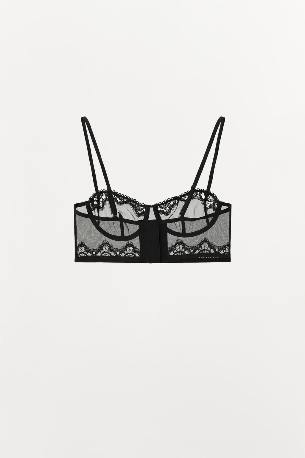 UNDERWIRED MESH AND LACE BRA - Zara фото 7