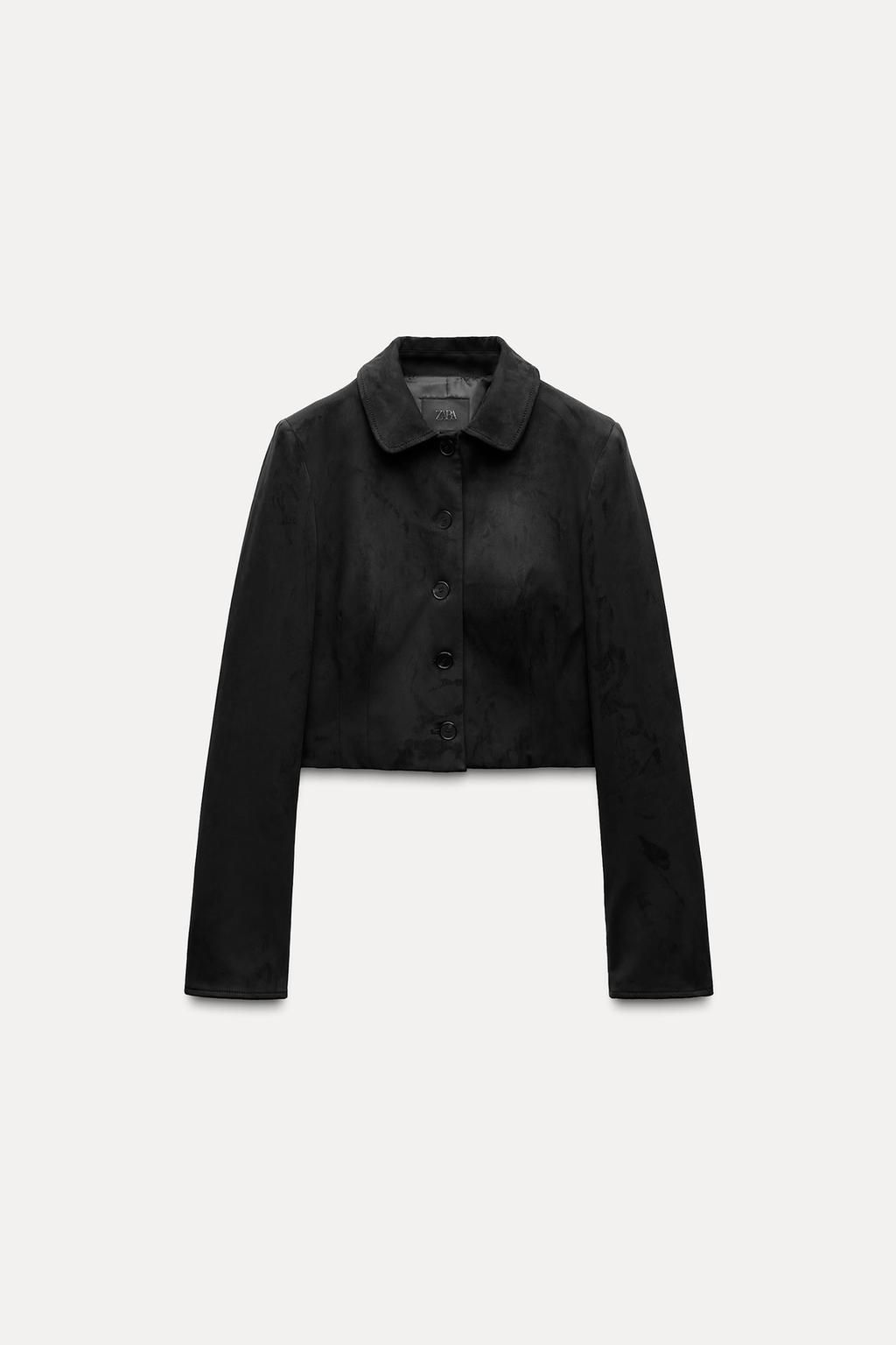 SHORT SUEDE-EFFECT JACKET - Zara фото 7