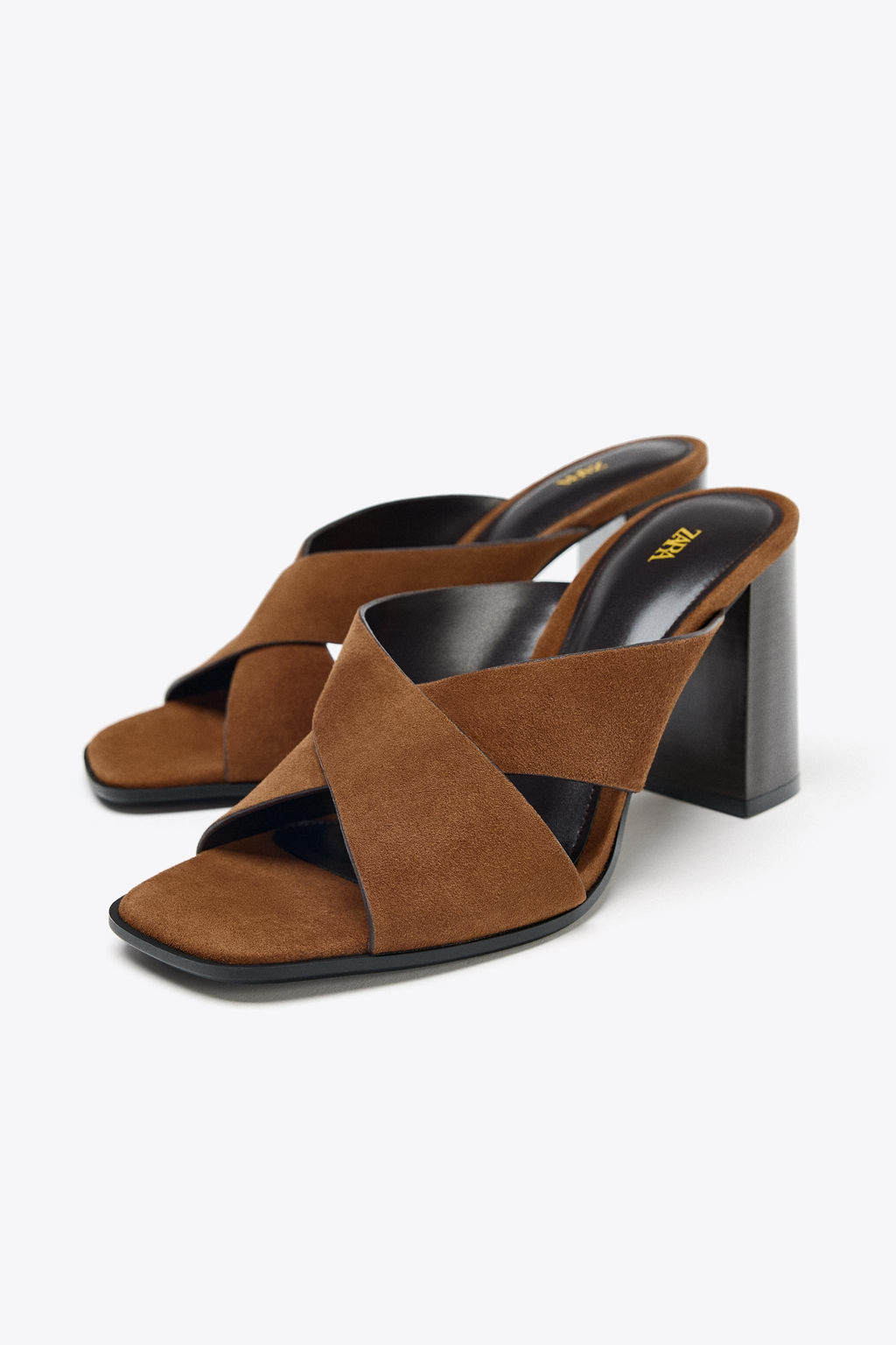 SPLIT SUEDE BLOCK HEEL SANDALS - Zara фото 11