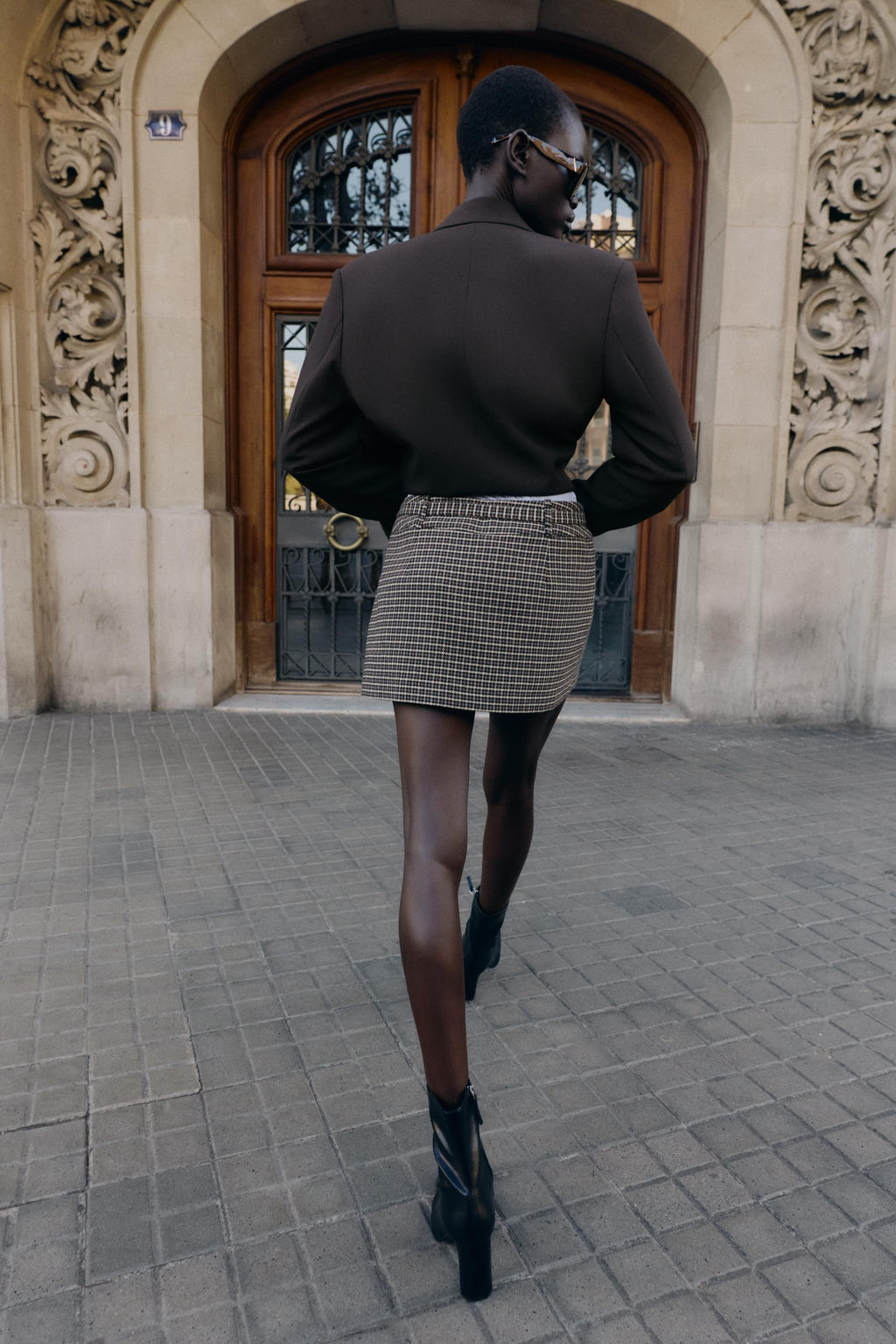 HOUNDSTOOTH SKORT WITH BELT - Zara фото 4