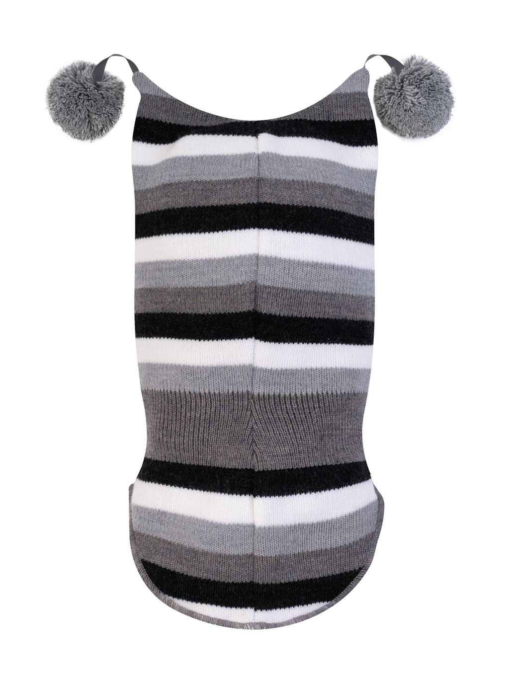 Шлем вязаный мультиколор серый