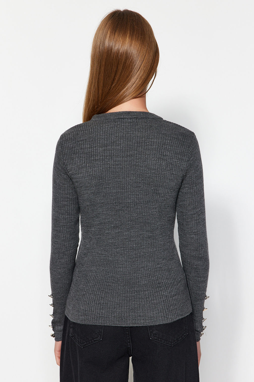 Tas Dugme Detayl? Triko Kazak TWOAW24KZ01207 - Trendyolmilla фото 14