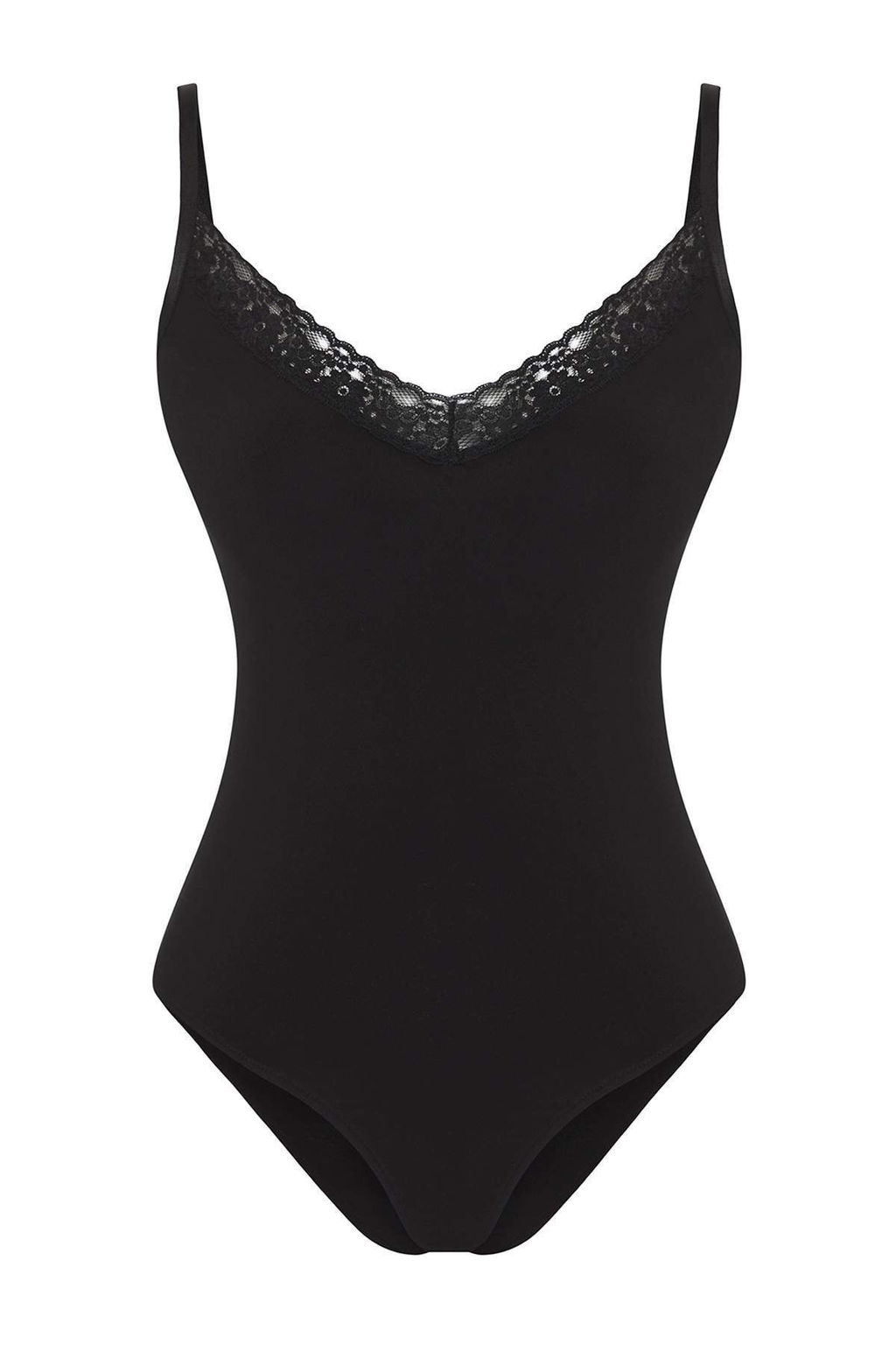 Trendyolmilla Siyah Duz V Yaka Kolsuz Orme Sandy Body TPRSS25BD00016