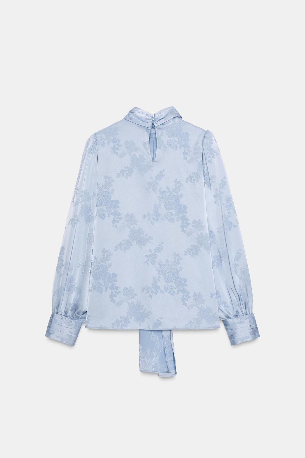 SATIN-FINISH JACQUARD SHIRT WITH BOW - Zara фото 17