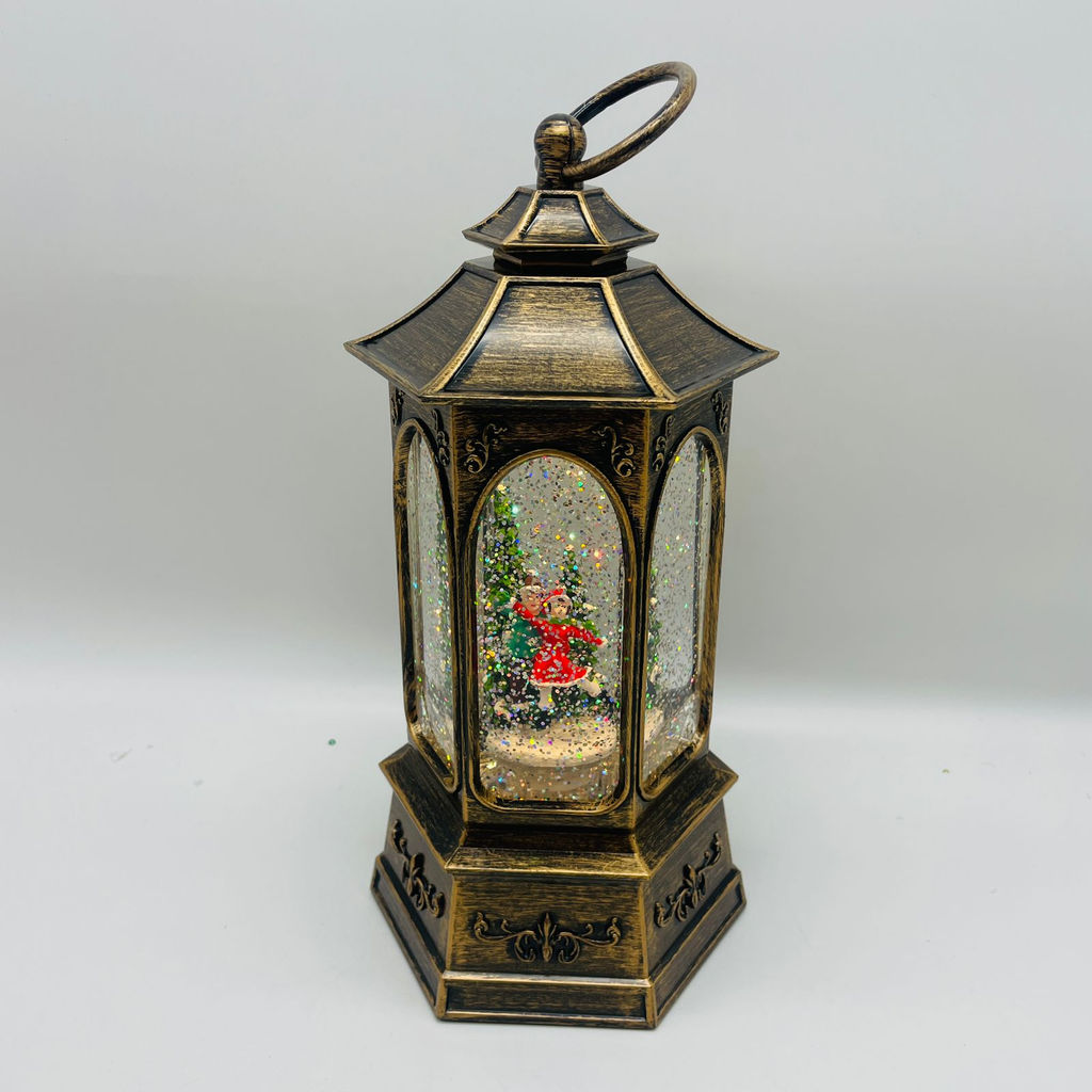 Новогодний декор Фонарь стекло - Зимнее катание 26 см (арт. 8894С) - Ип лебедев о.ю фото 5